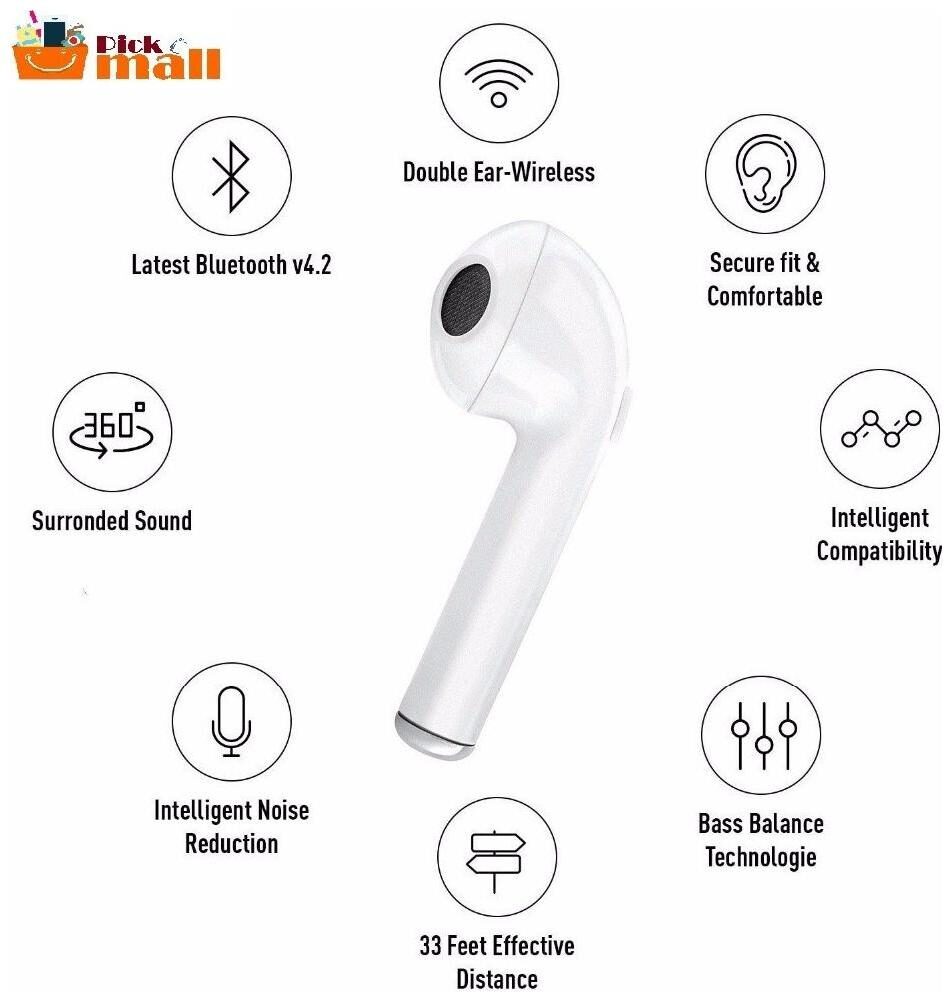 

PICKMALL 100152 100152 In-Ear Bluetooth Headset ( White )