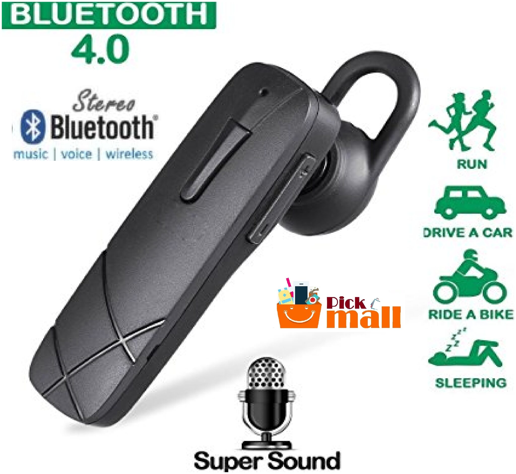 

PICKMALL PickMall11 Mono Bluetooth Headset ( Black )