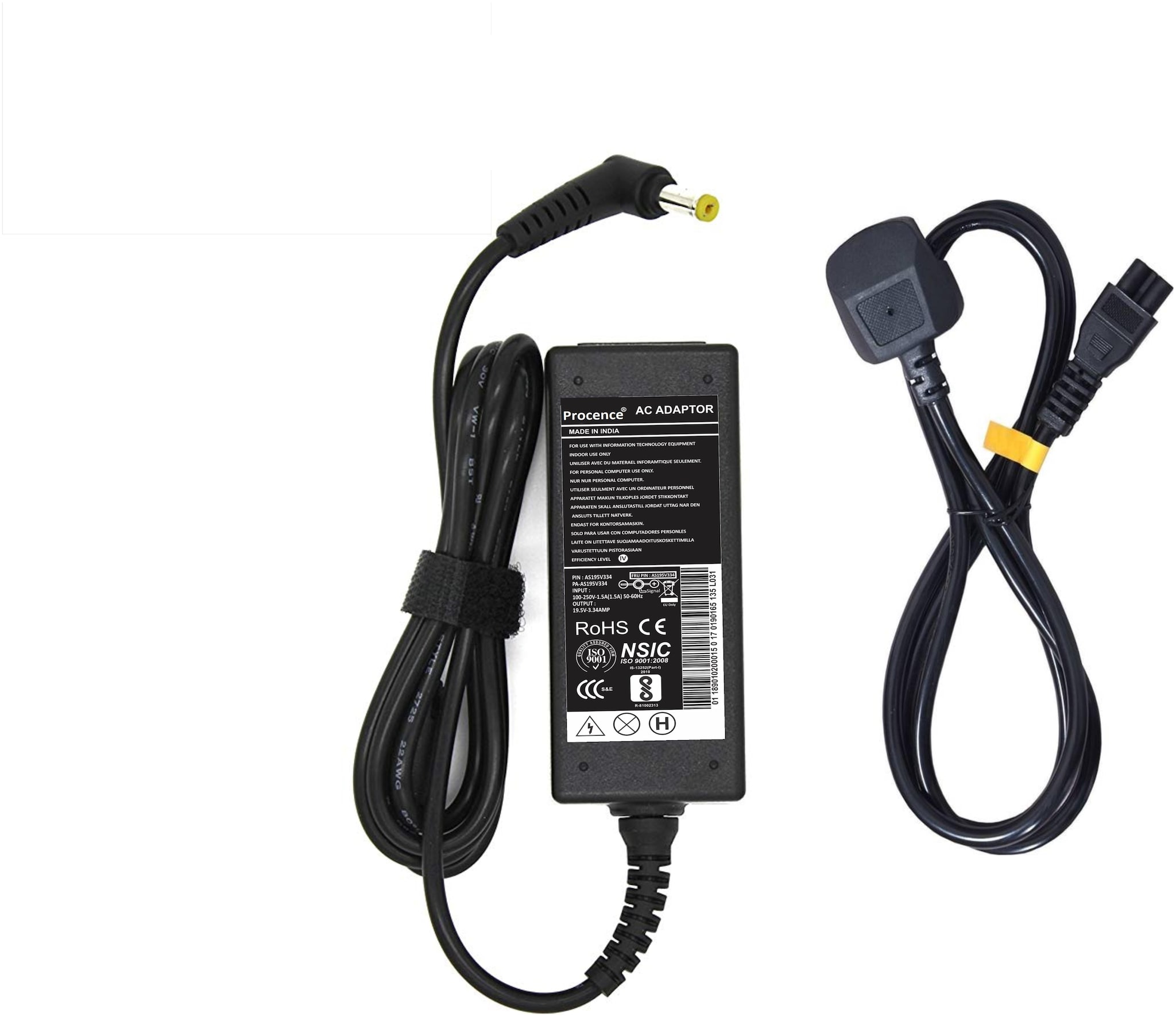 

Procence Laptop charger for Acer Aspire 4830TG 4830Z 4900 19v 3 42a 65w Laptop Adapter Charger