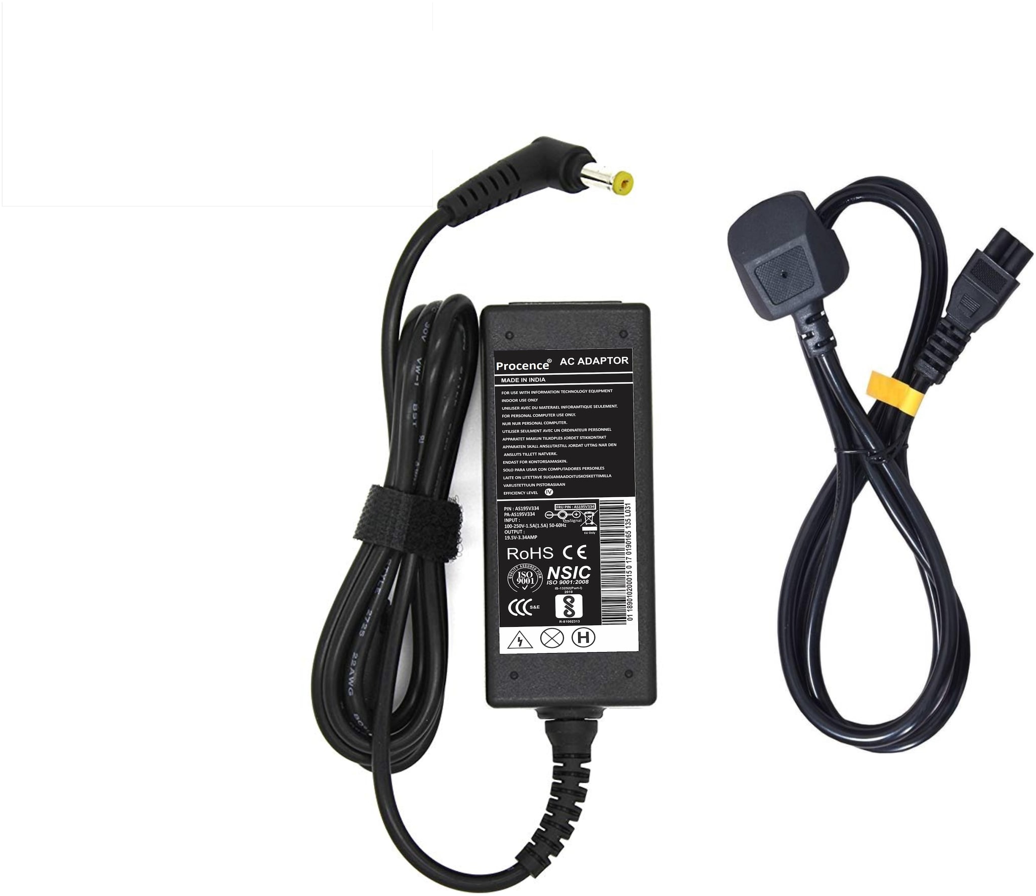

Procence Laptop charger for Acer Aspire E1-470P E1-470PG E1-471 19v 3 42a 65w Laptop Adapter Charger