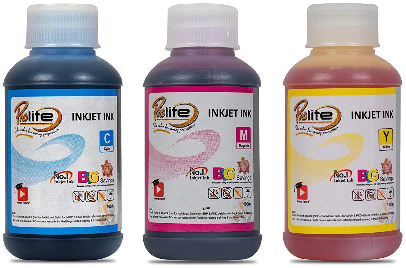 ProDot Prolite IP HQ05 D3C C/M/Y Inkjet Printer Cartridge Refill Ink for HP Cyan/Magenta/Yellow 3x100ml Pack