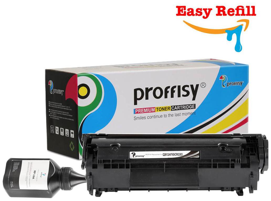 

Proffisy Easy Refill 12A For HP Q2612A Toner Cartridge Compatible HP LaserJet 1010 1012 1015 1018 M1319F Mfp Canon LBP 2900 3000 (Easy Refill)