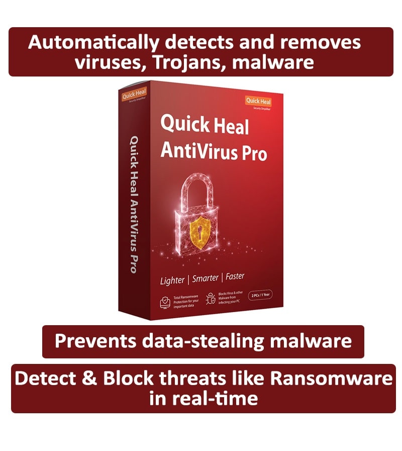 

Quick Heal Anti Virus Pro ( 2 Pc 1 Year )