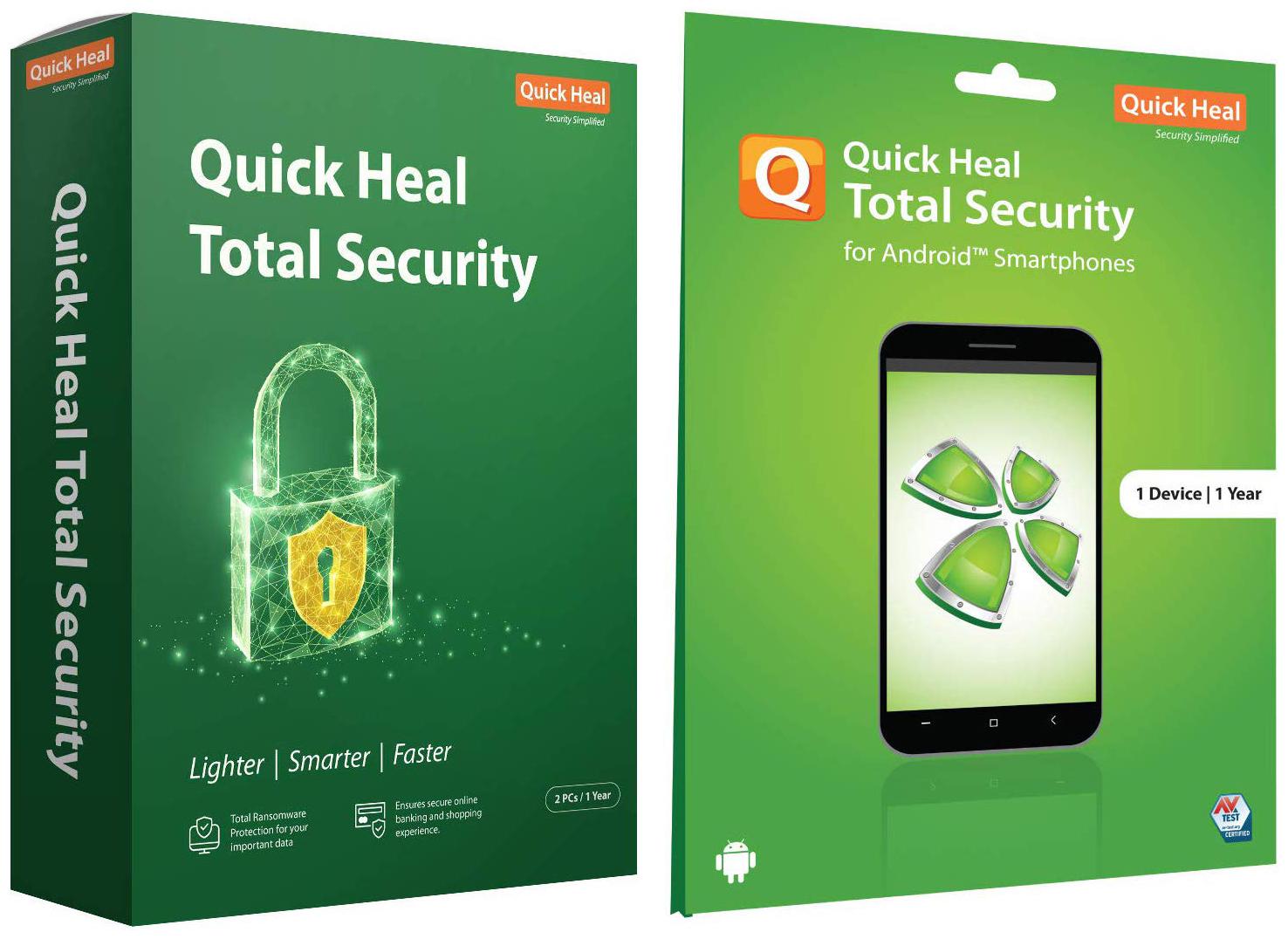 

Quick Heal Total Security (2 PC 1 Year) Total Security for Android (1 User 1 Year)