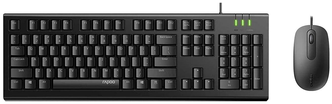 

Rapoo X120 pro Wired Keyboard Mouse Set ( Black )