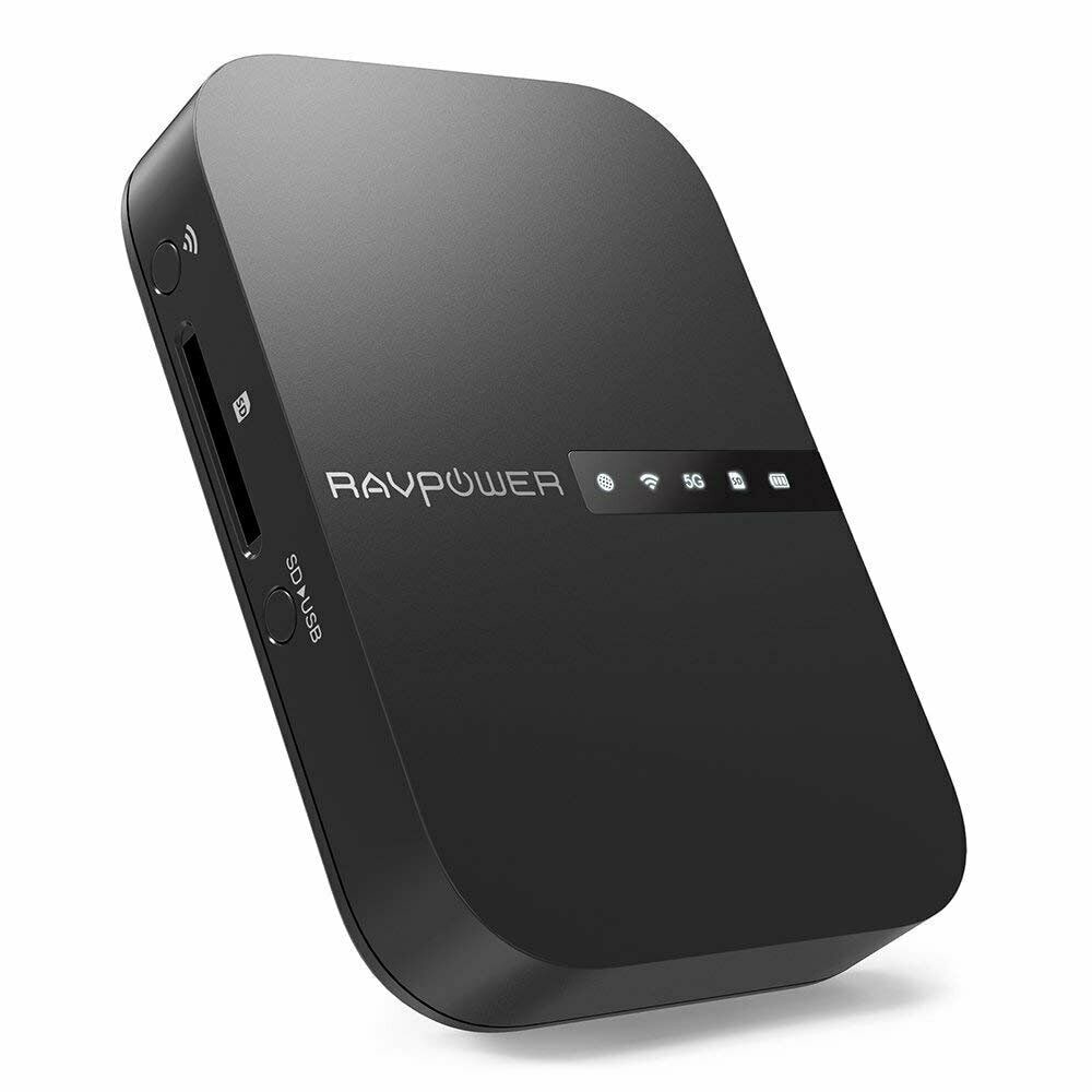 

RAVPower FileHub Wireless Travel Router Portable AC750 SD Card HDD 6700mAh NEW