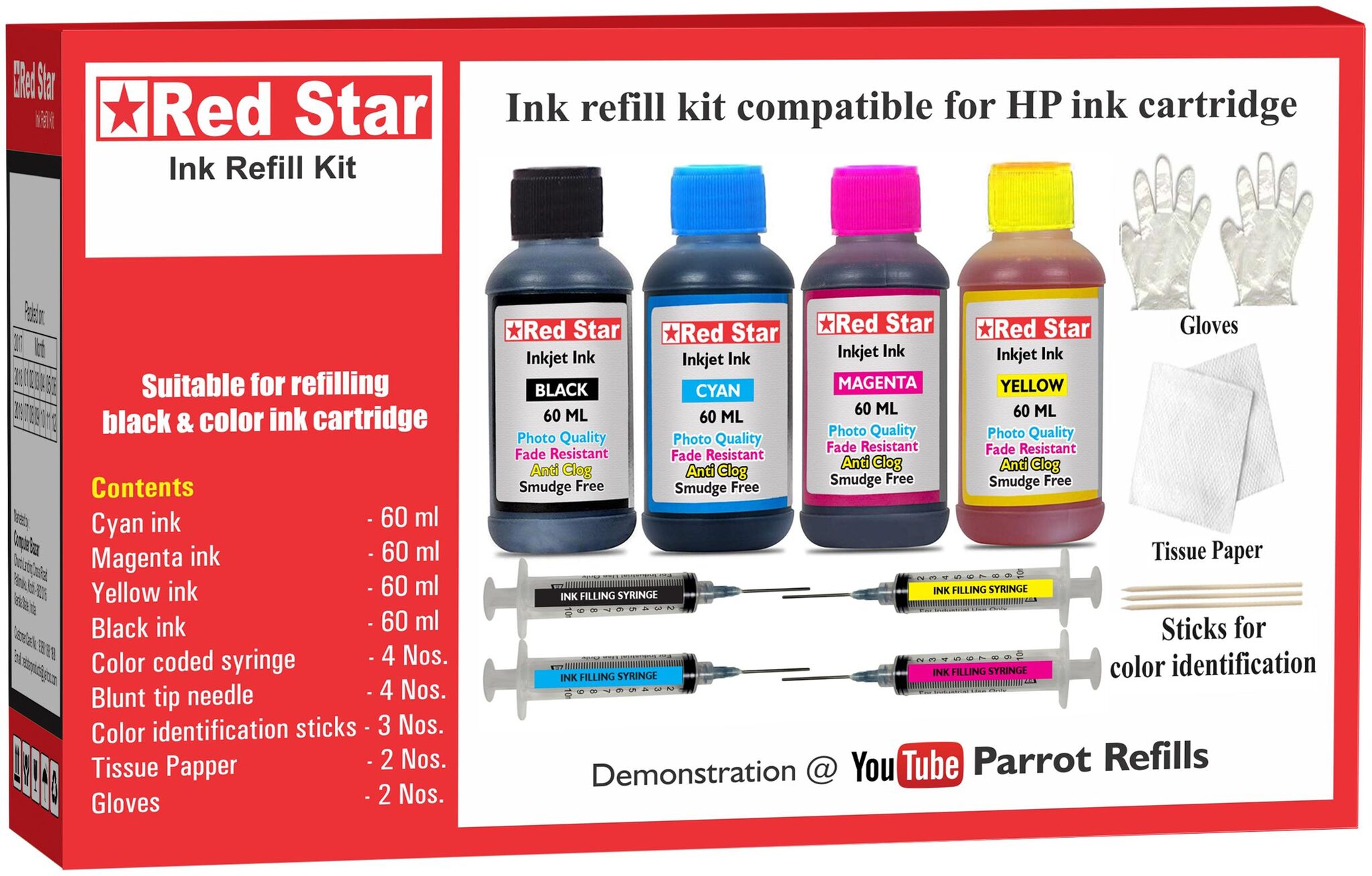 

Red Star Ink Refill Kit For HP 805 Black Color Ink Cartridge
