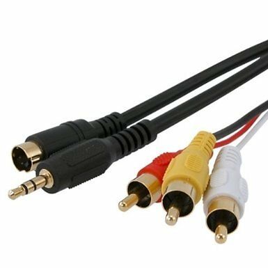 

S-VIDEO 3 5mm Audio TO 3-RCA Compostie AV Cable for Laptop TV (15ft) - Black