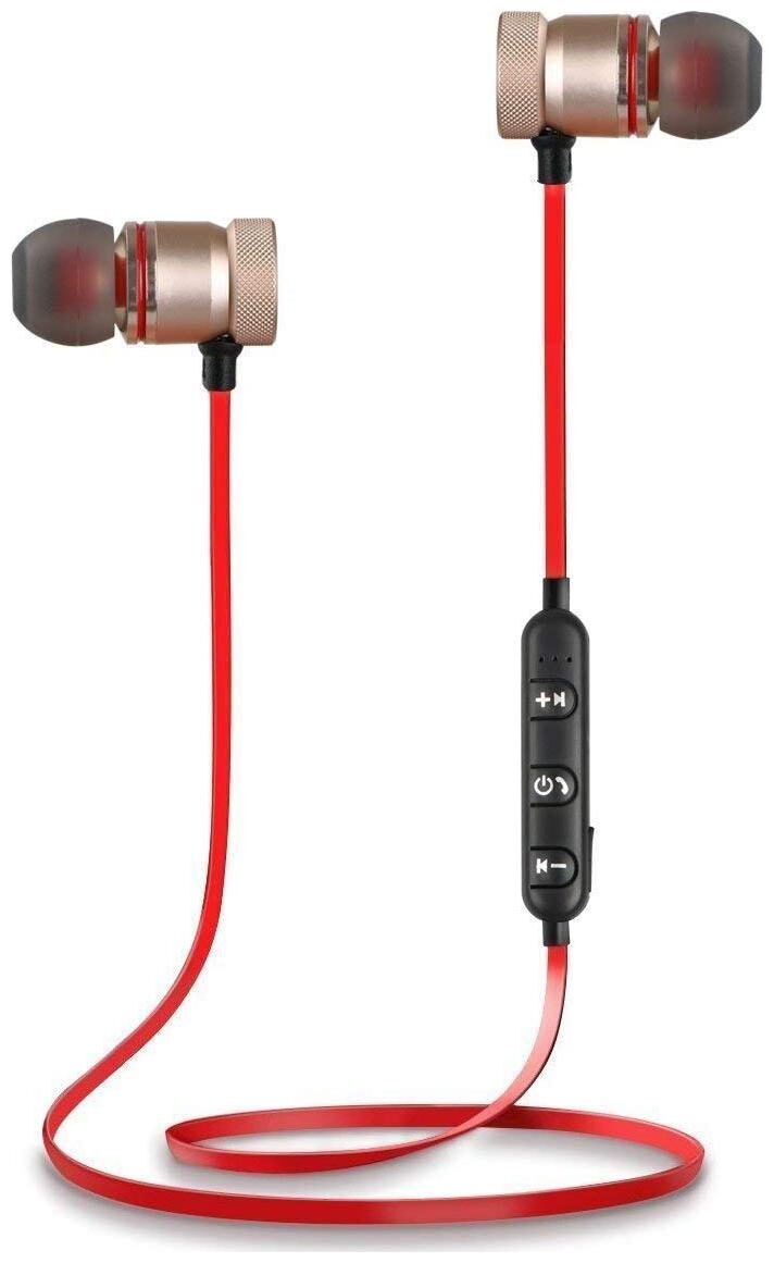 

S4 S4 Wireless Sports Bluetooth Magnet Earphone Hand-Free Headphone for All Smartphone (RED) In-Ear Bluetooth Headset ( Red )