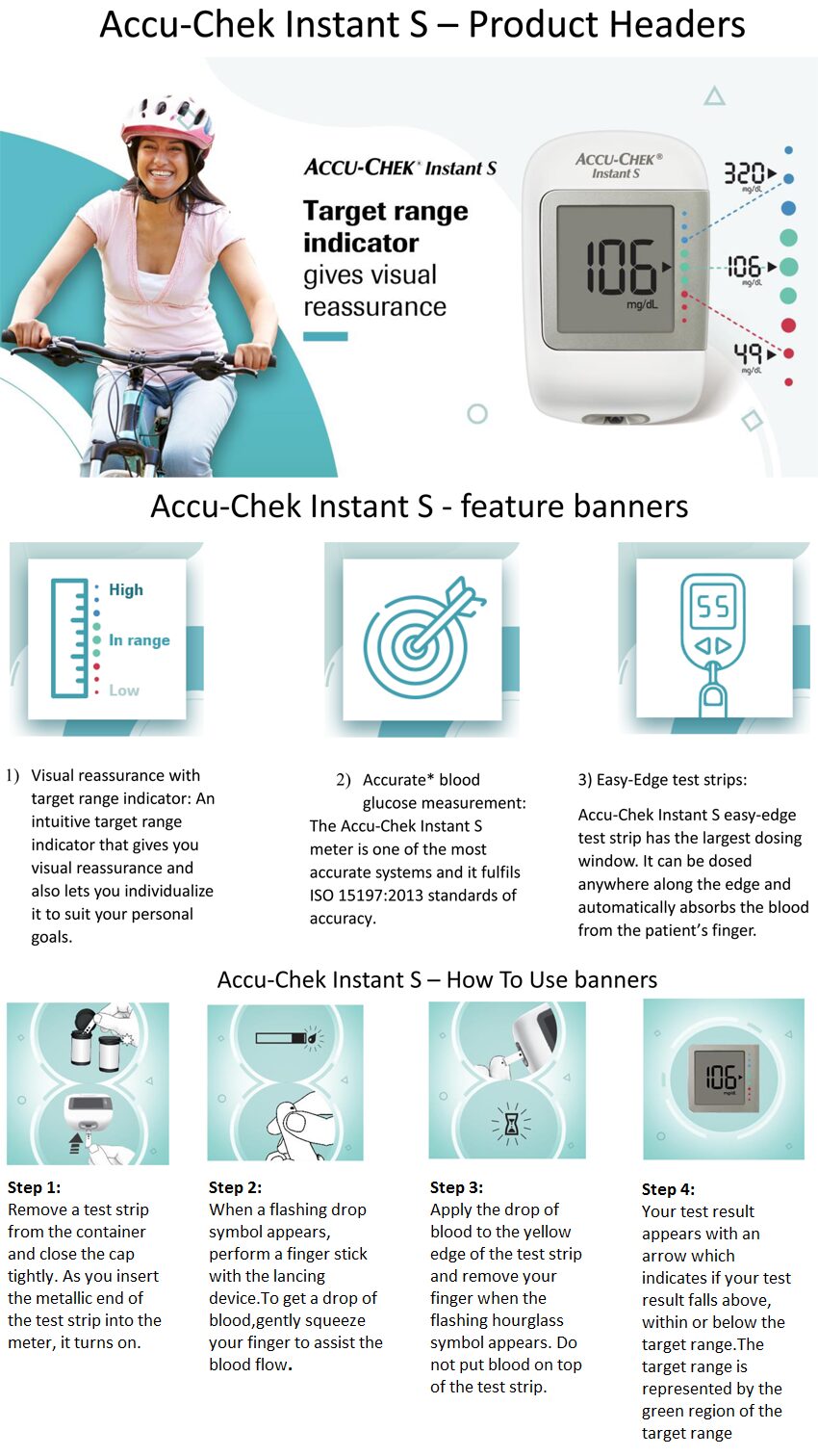Buy AccuChek Instant S Blood Kit/Sugar Monitor/Glucose