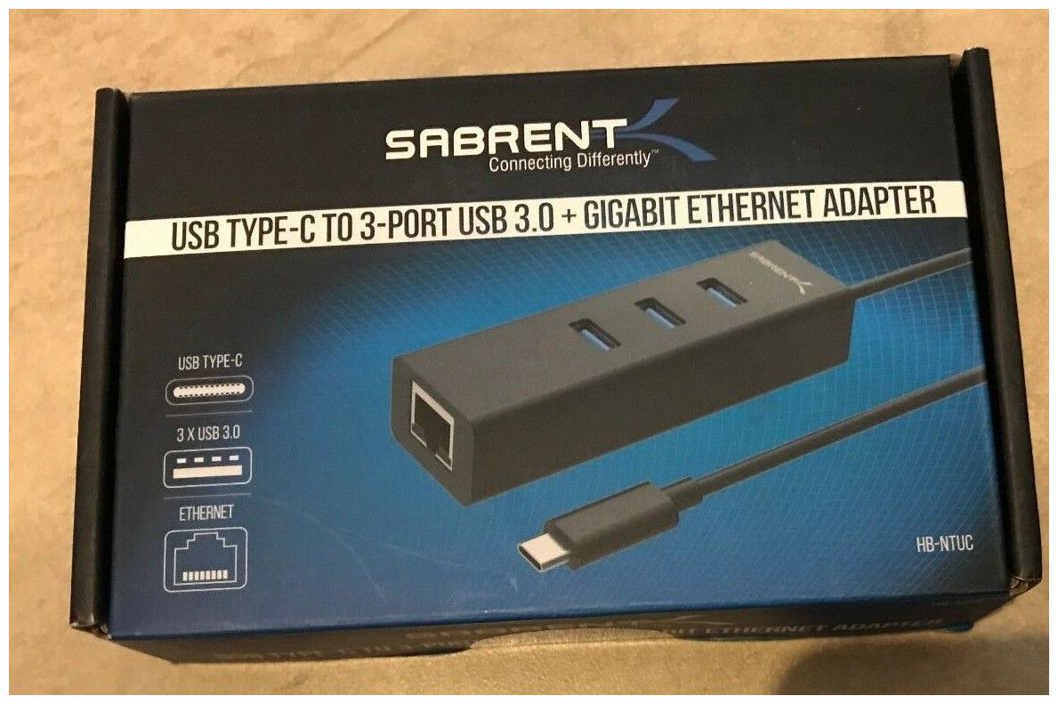 

Sabrent USB-C USB Type C 3 Port USB 3 0 Ethernet Adapter NEW PC Mac HB-NTUC