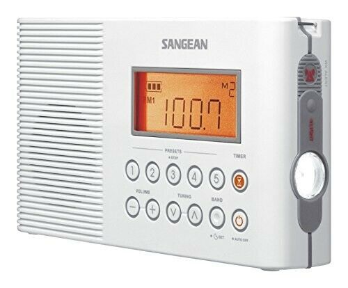 

Sangean H201 Portable AM FM Weather Alert Digital Tuning Waterproof Shower Radi