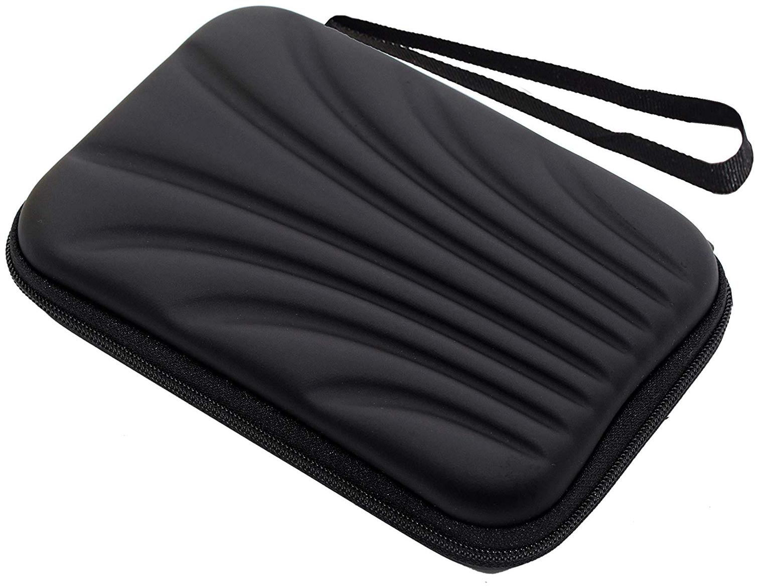 

shoponix Shockproof Waterproof Portable Hard Disk Case Enclosure Cover Bag Pouch -for External Hard Drive Power Bank Cables Laptop Accessories -with Dual Buffer Layer -Black Flower Design