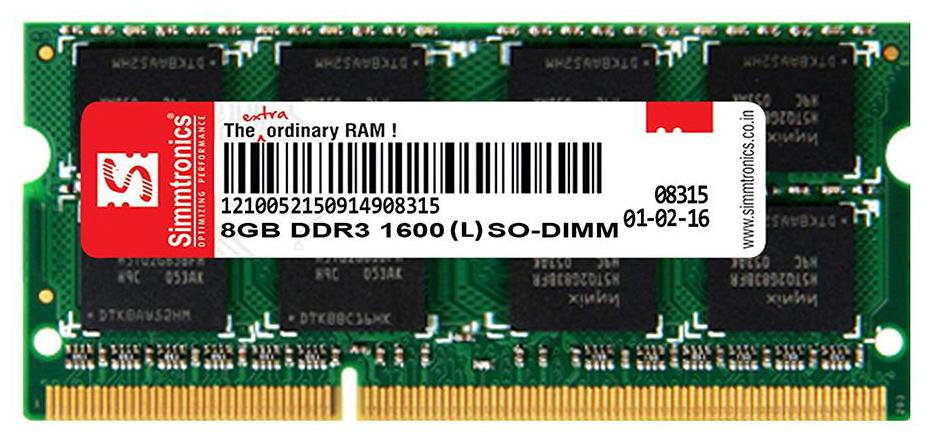 

Simmtronics 8 gb Ddr3 RAM for Laptop