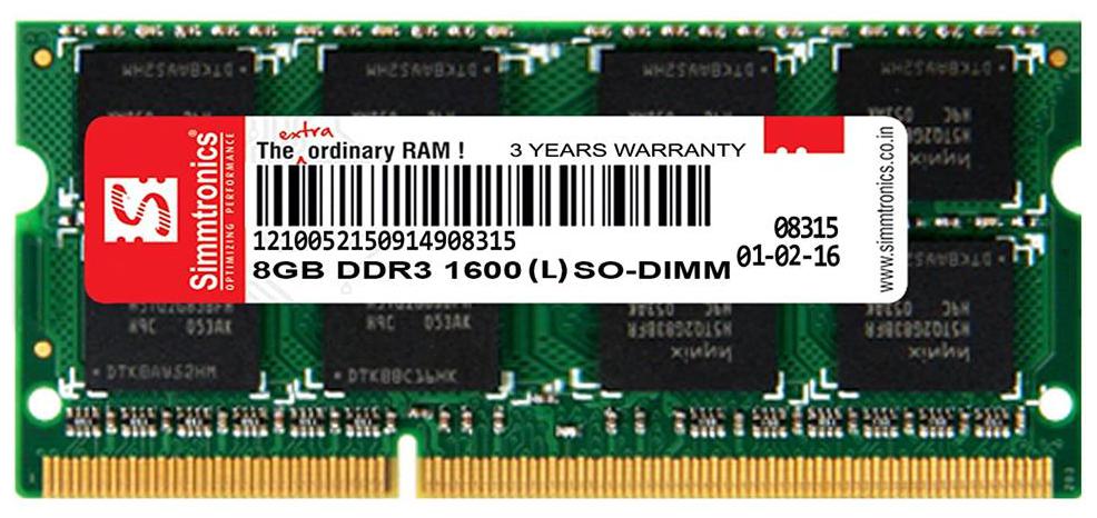 

Simmtronics 8 gb Ddr3 RAM for Laptop