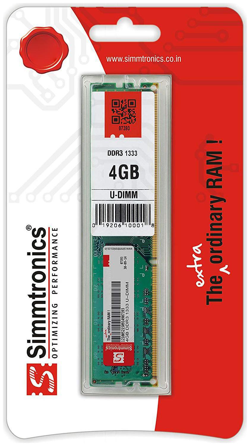 

Simmtronics 4 gb Ddr3 RAM for Pc