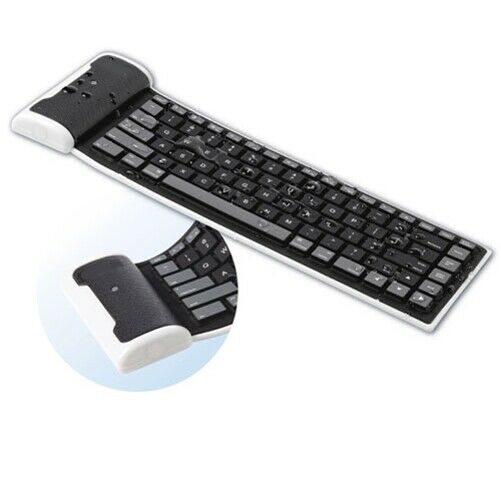 

Slim Mini Flexible Folding Roll-Up Keyboard Keypad for Phone Tablets