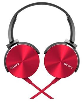Sony MDR-XB450AP Wired Over Ear Headset (Red)