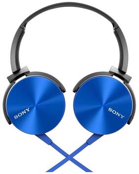 Sony MDR-XB450AP Wired Over Ear Headset (Blue)