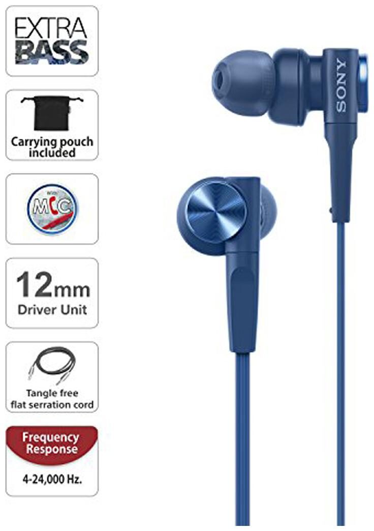 

Sony XB55AP In-Ear Wired Headphone ( Blue )