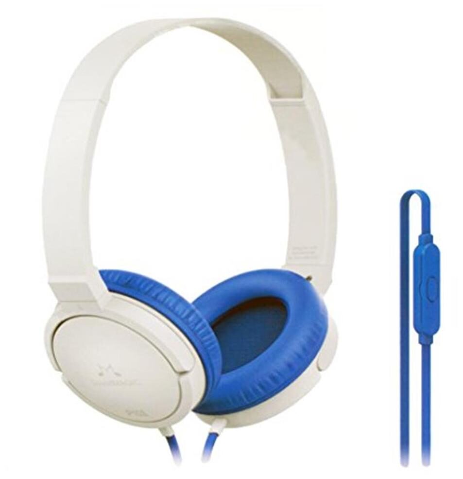 Soundmagic P10S Over Ear Headphone (White & Blue)