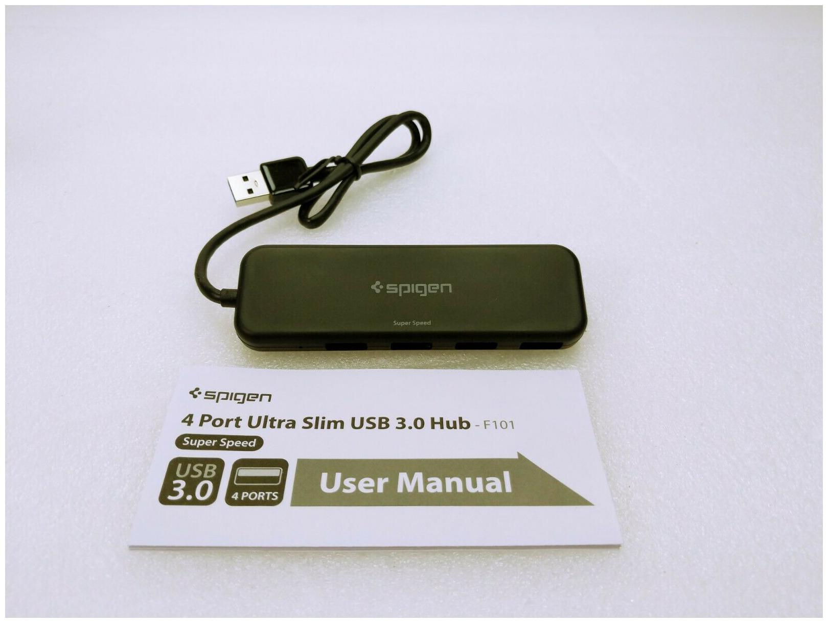 

Spigen 4 Port USB 3 0 Hub Ultra Slim Black up to 5Gbps