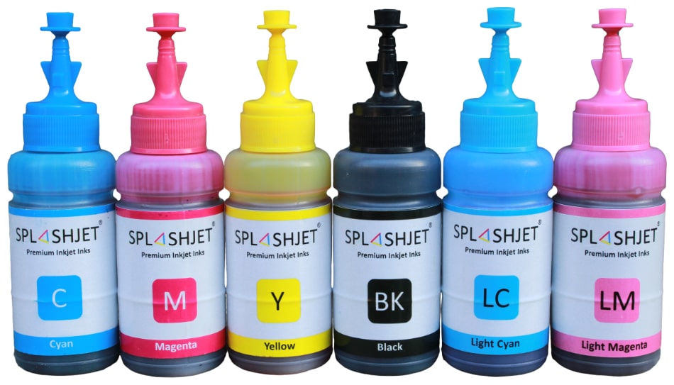 

Splashjet Sublimation Ink for Epson Printer L805 L800 L1800 L850 Printers - 6 Colour - (C M Y Bk LC LM - 70g x 6 ) - PA1098