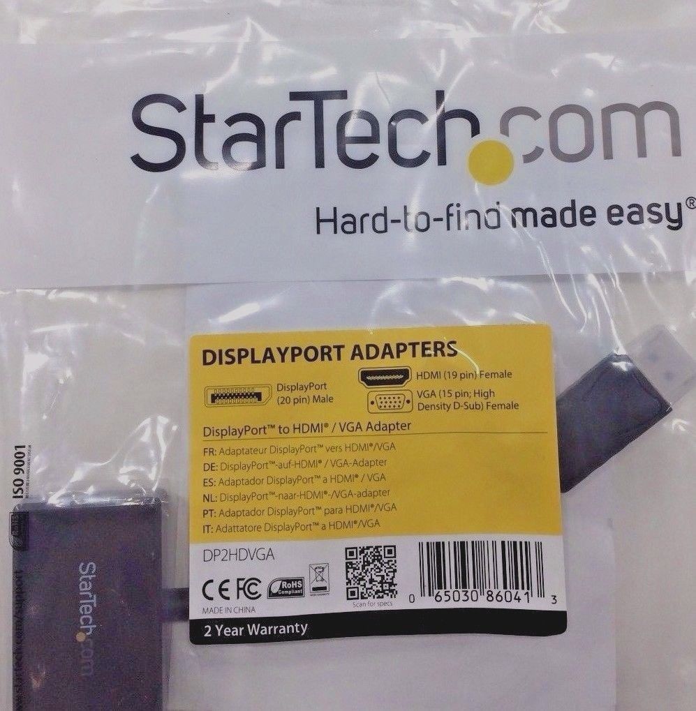 

StarTech com DP2HDVGA Travel A V Adapter 2-In-1 DisplayPort to HDMI or VGA