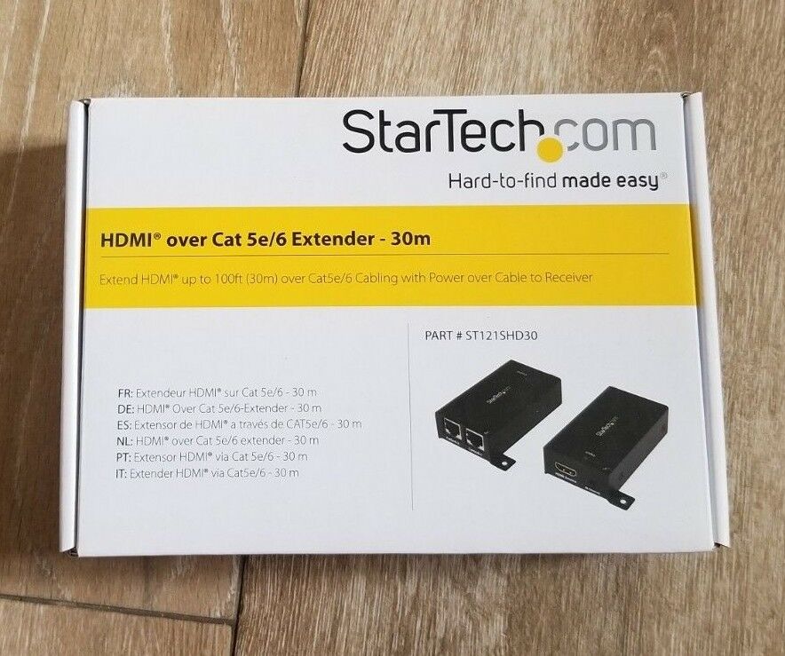 

Startech HDMI Over Cat5 Cat6 Extender with IR - 100 ft (30m) Power Free