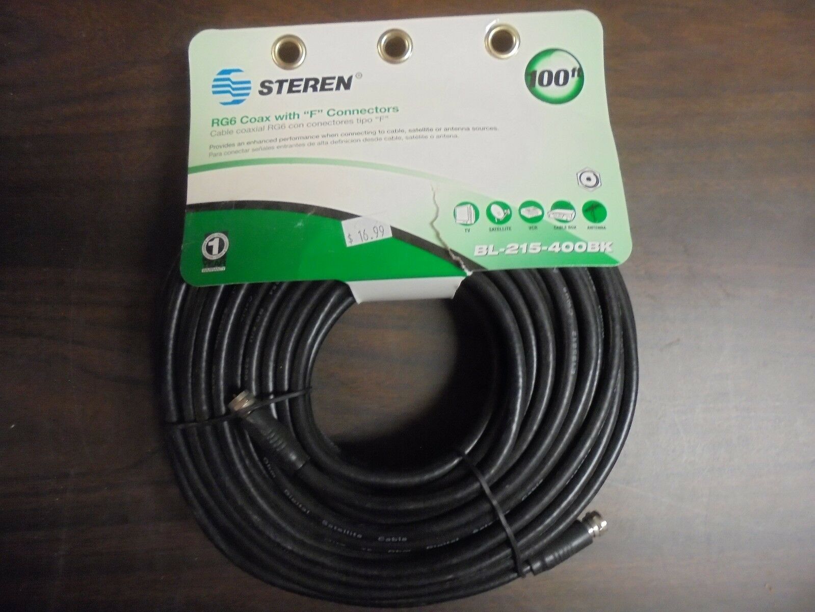 

Stern RG6 Coax With F Connectors 100Ft