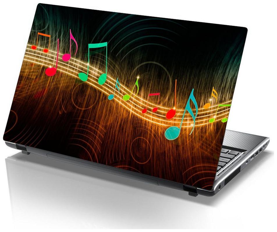 

Sticker Studio musical notes Laptop Skin Sticker (PVC Vinyl Size- 38 1 cm (15 inch) x 25 4 cm (10 inch))