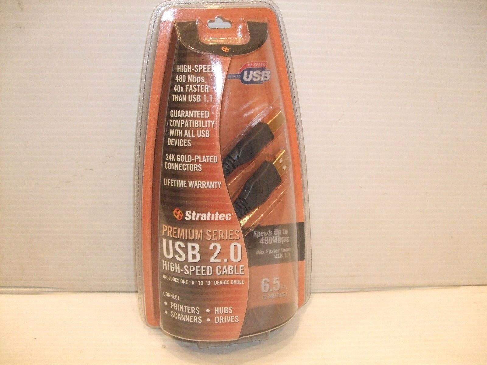 

Stratitec Premium Series USB 2 0 High Speed Cable 24k Gold Plated Connectors E