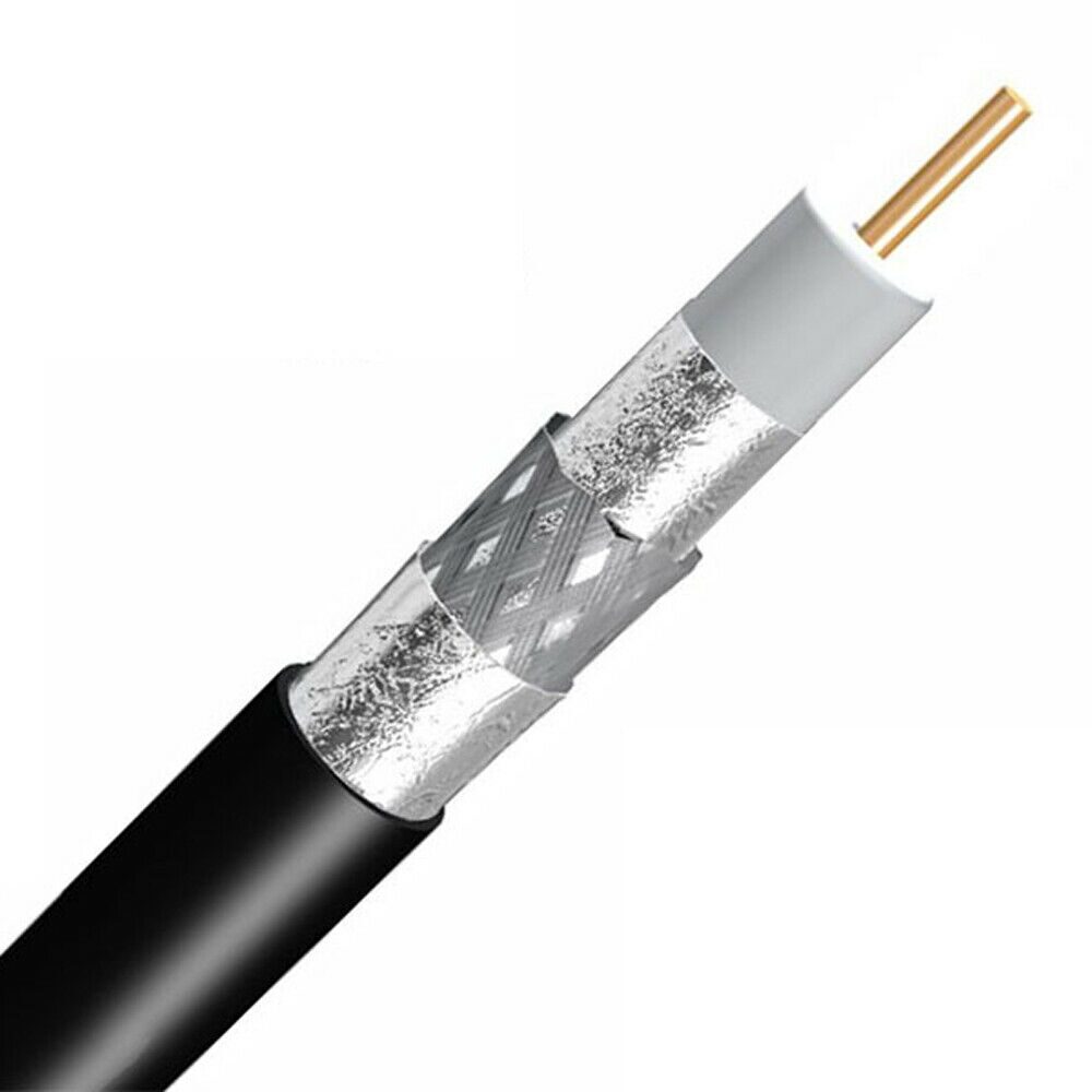 

TIMES FIBER 1000 RG6 Coax Cable Tri-Shield 77 Braid 18AWG CATV Bulk Reel Black