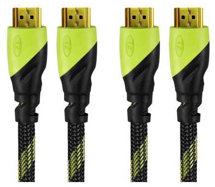

Tizum HDMI Cable (2-Pack) Aura HDMI 1 4 -Gold Plated-High Speed Data 10 2Gbps 3D 4K HD 1080P (16 ft 5 M X 2) (Green)