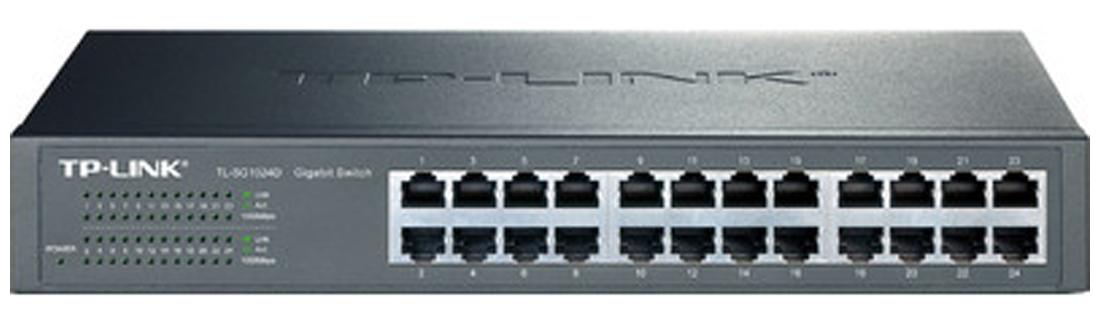 TP LINK TL SG1024D 24 Port 10/100/1000 Mbps Unmanaged Gigabit Desktop/Rackmount Switch