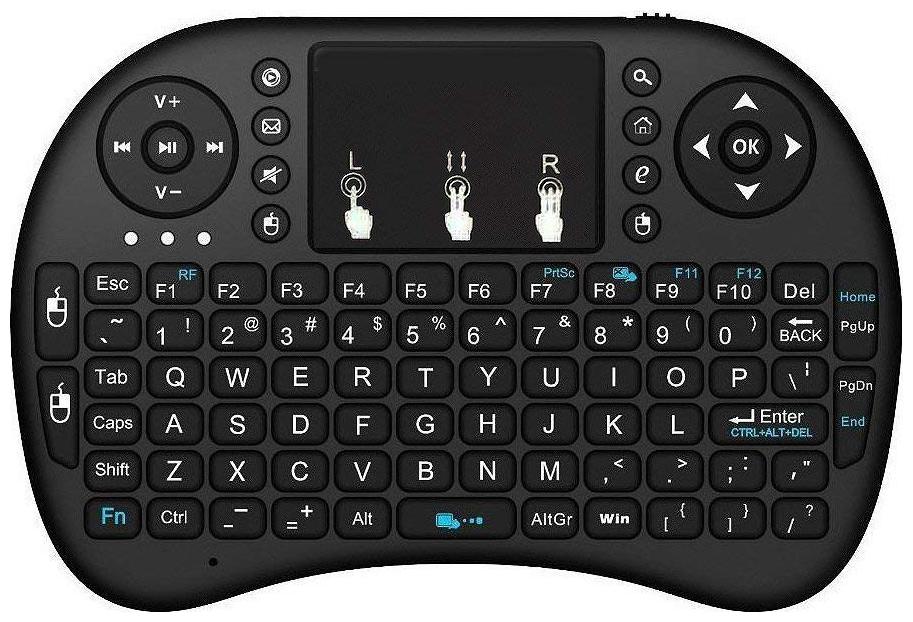 

TSV Backlit Wireless Mini Handheld Remote Keyboard With Touchpad Work for PC Android TV Box Windows 7 8 10 Black
