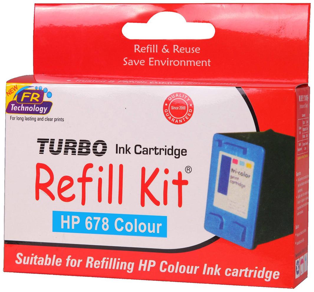 Turbo Refill Kit For HP 678 Ink Cartridge Multi Color