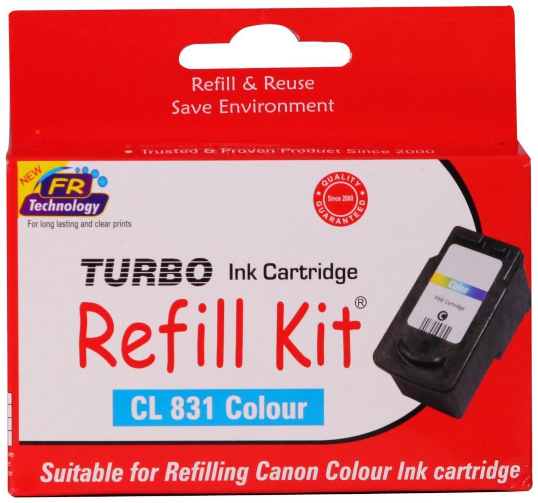 

Turbo Refill Kit For Canon Cl 831 Color Ink Cartridge (Multi Color)
