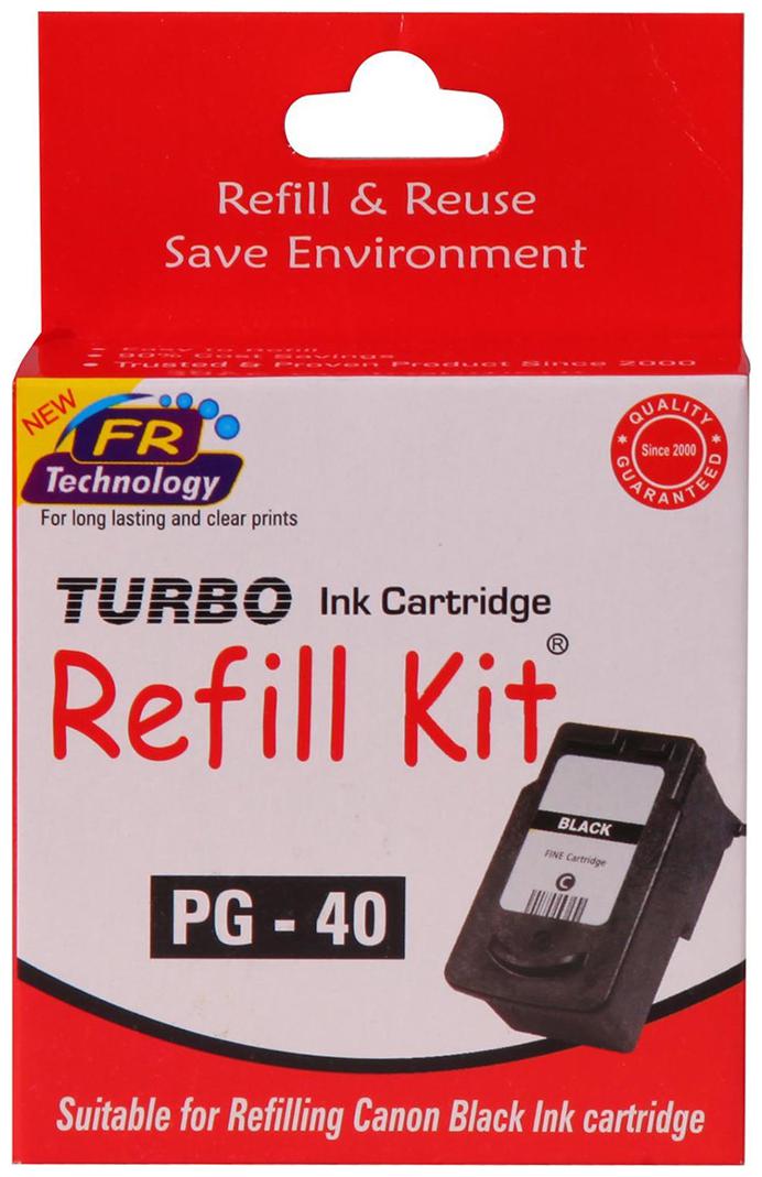 

Turbo Refill Kit For Canon Pg 40 Black Ink Cartridge (Black)