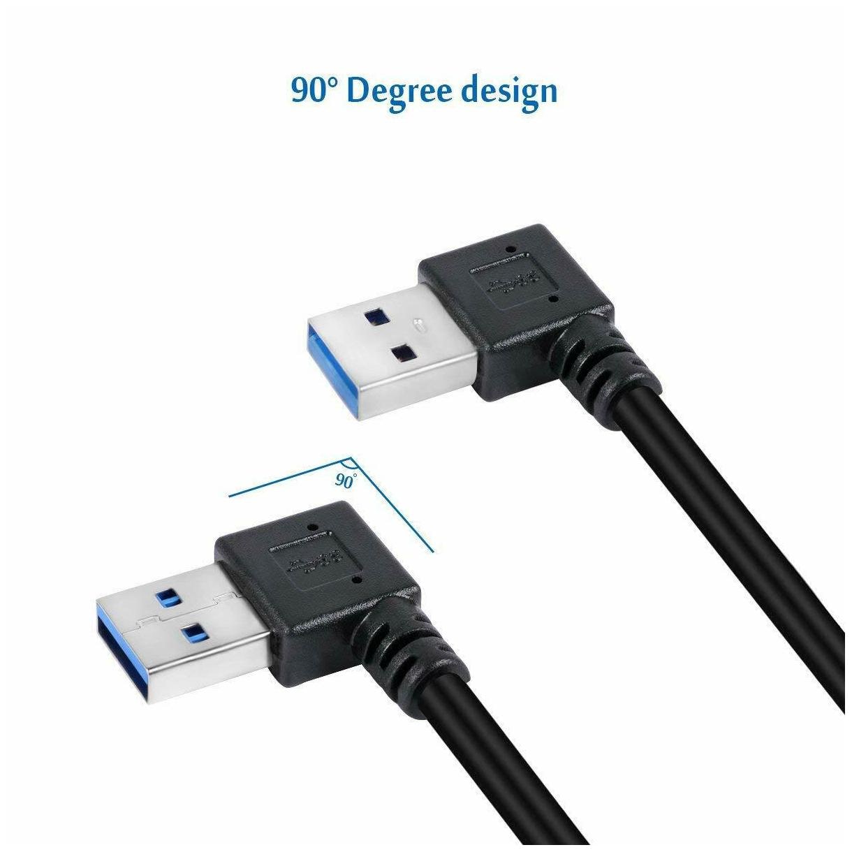 Male to UCEC SHORT SuperSpeed USB 3.0 Extension Cable A Left Right Angle