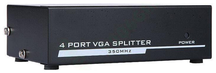 

US 250Mhz 1 PC To 4 Port VGA Video Monitor Splitter Box W Power