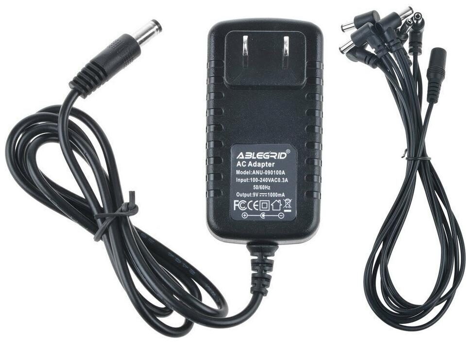 

US 9V DC 1A Guitar Effect Pedal Power Supply Adapter 6 way Daisy Chain Cable Kit