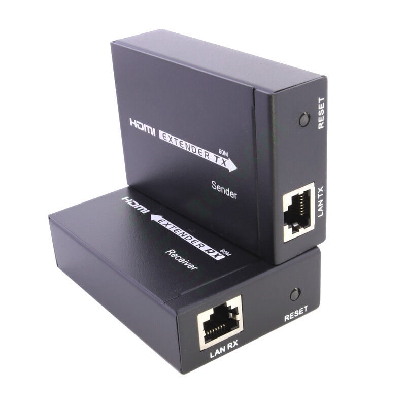 

US HDMI Extender Over Ethernet Lan RJ45 Cat5 Cat6 Single Net Cable Repeater