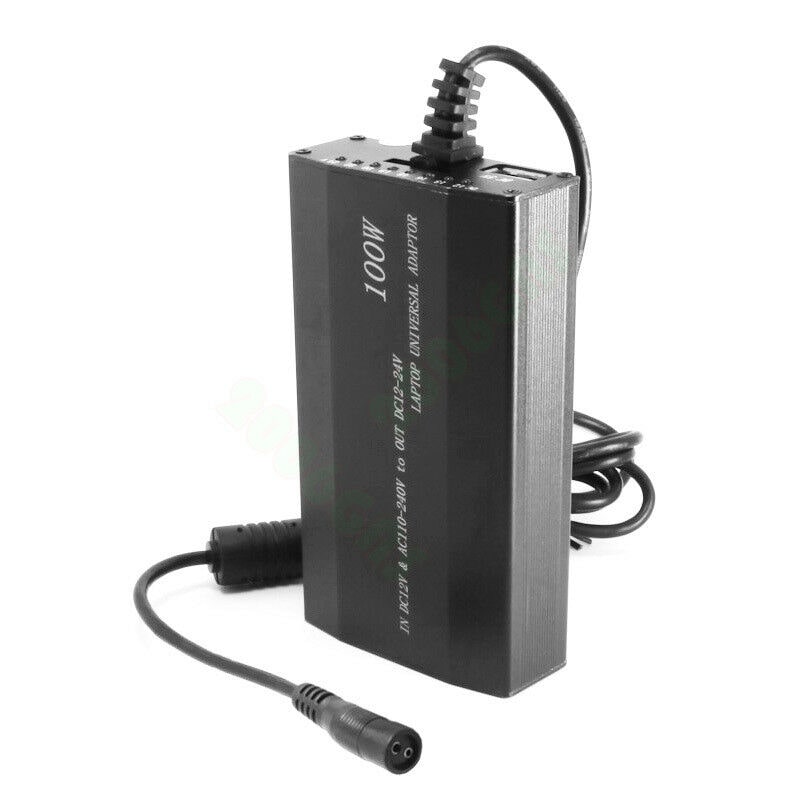 

US Universal Notebook Adapter Laptop USB AC Charger 100W Black Multi Volte