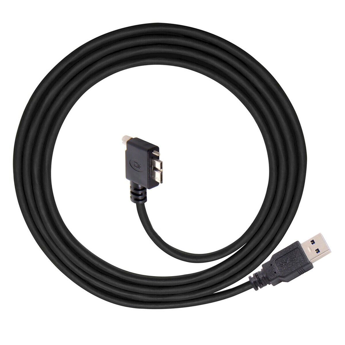 

USB 3 0 A Male to Micro B Left Angled 90 Degree Cable With Locking Screws
