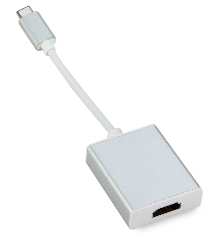 

USB-C USB 3 1 Type C to HDMI 1080p HDTV Adapter Cable with Aluminium Case Silver