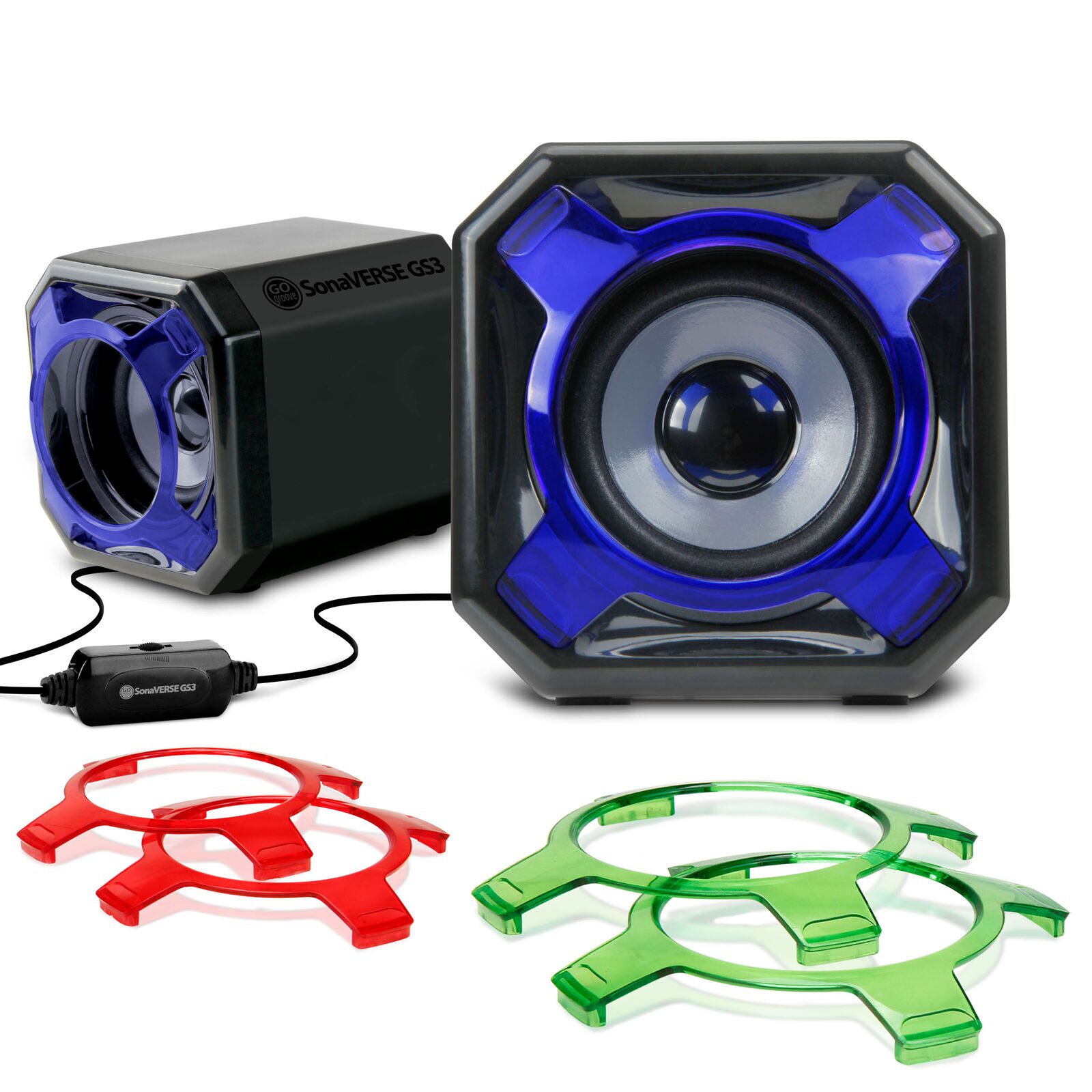 

USB Computer Office Speakers with Interchangeable Grills Powerful 5W Drivers