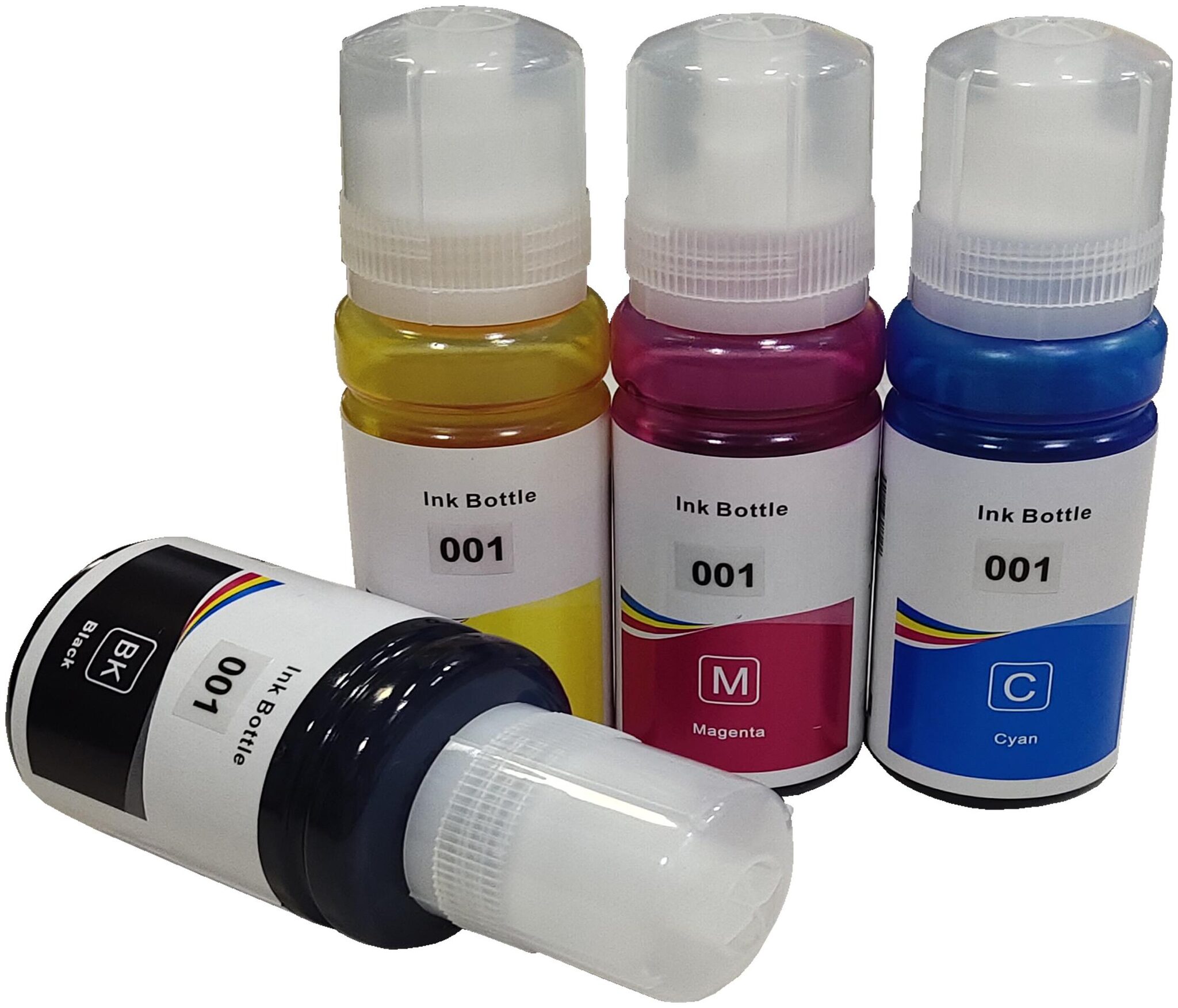 

UV INFOTECH REFILL INK COMPATIBLE FOR EPSON 001 USED WITH L6190 PRINTER MULTI COLOR INK BOTTLES (black-127ml yellow magenta cyan-70 ml )