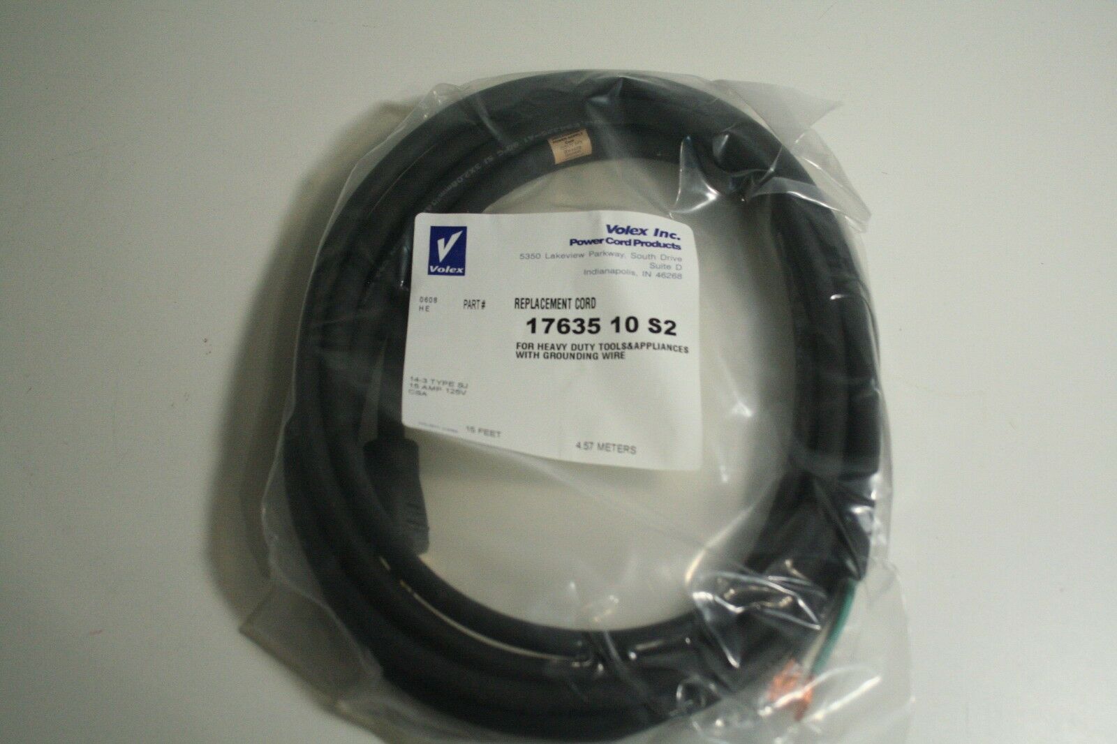 

Volex 17635 - Power Cord Nema5-15P 15Ft 15A Black