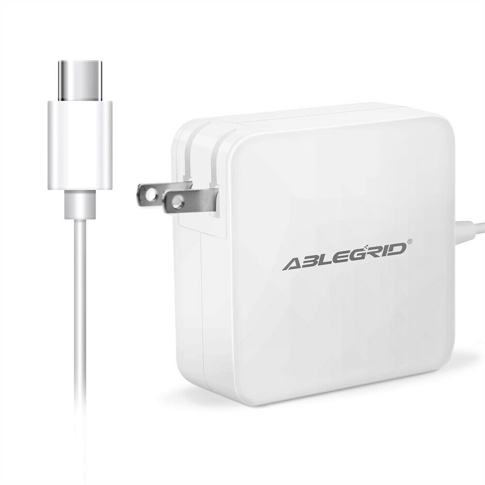 

White 65W AC charger Adapter for Laptop USB-C Type-C PD Power Supply Cord PSU